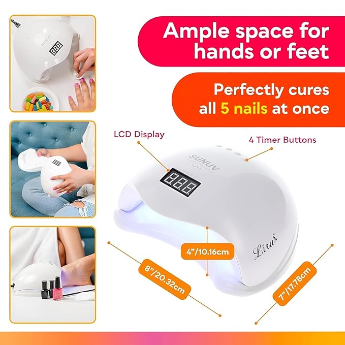 SUN U V 3-in-1 Gel Nail Polish Uv Light Lamp, Nail Dryer Machine, And Nail Paint Dryer - Image 2