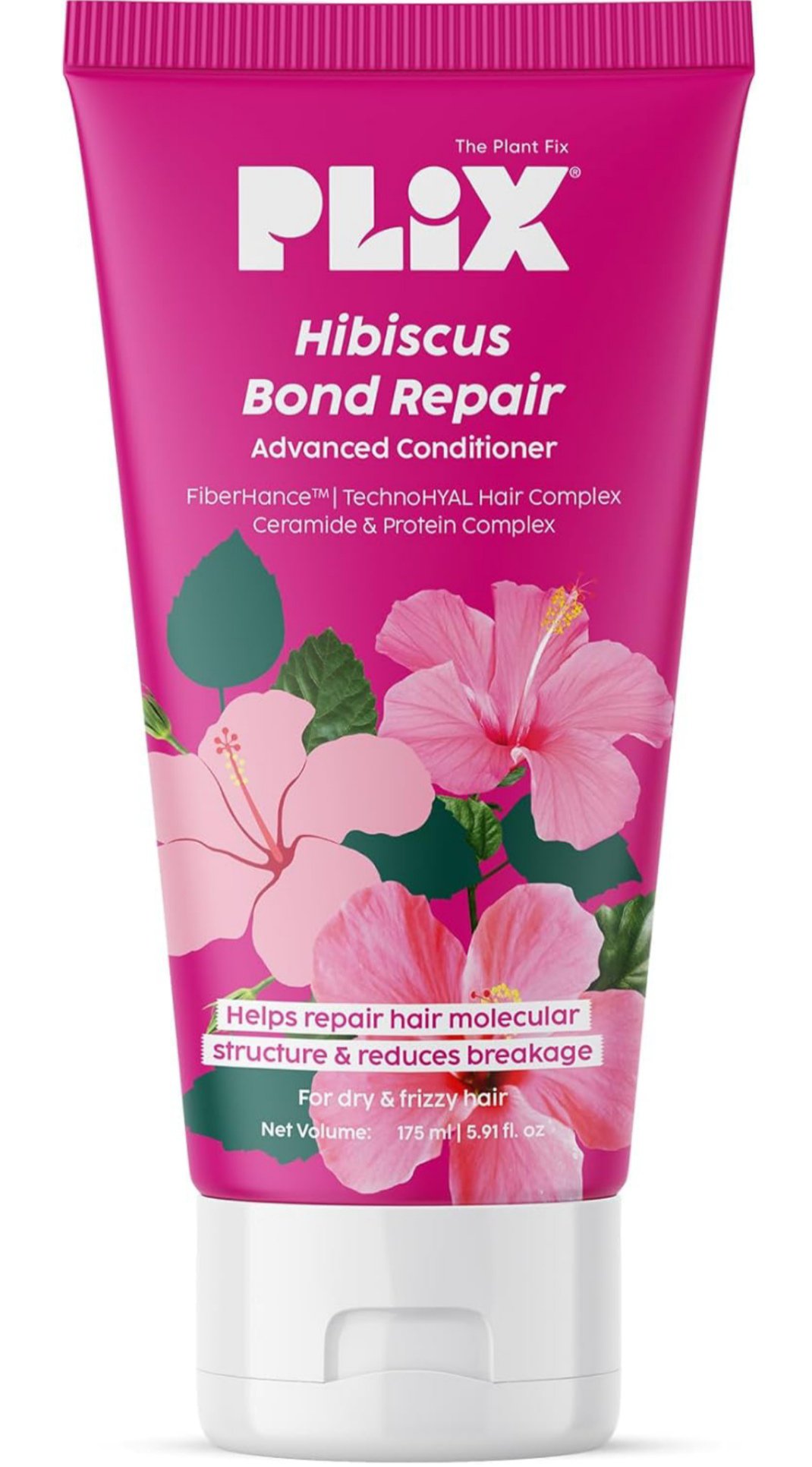 PLIX - THE PLANT FIX Hibiscus Bond Repair Advanced Conditioner | Repairs Hair Molecular Structure & Reduces Breakage With Fiberhance & Technohyal Hair Complex