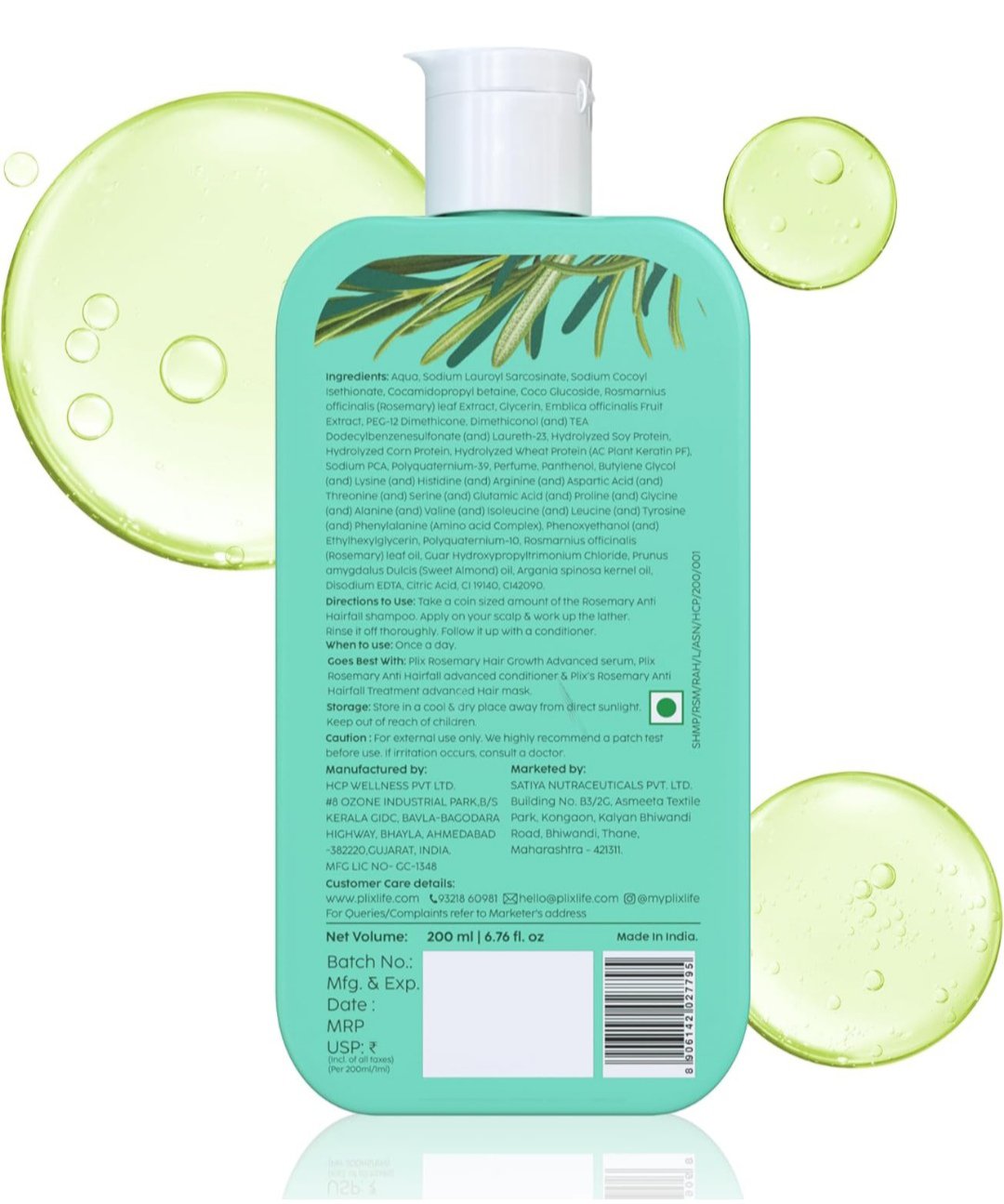 PLIX - THE PLANT FIX Rosemary Advanced Anti HairFall Shampoo for Decreases Hair Fall & Breakage - 200 ml | All Hair Types | Men & Women | Sulphate & Paraben Free - Image 2